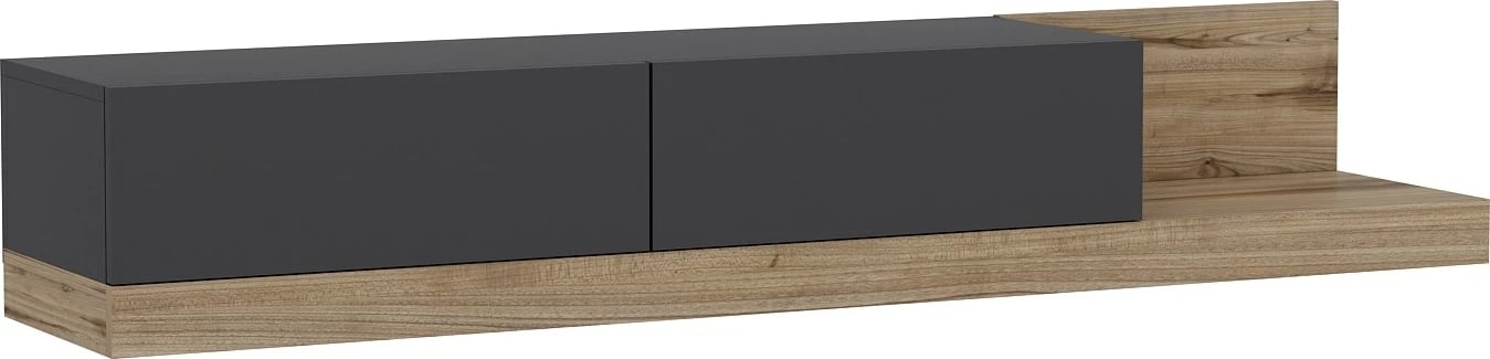 Komodë TV Skye Decor, ngjyrë antracit dhe arre, Majör