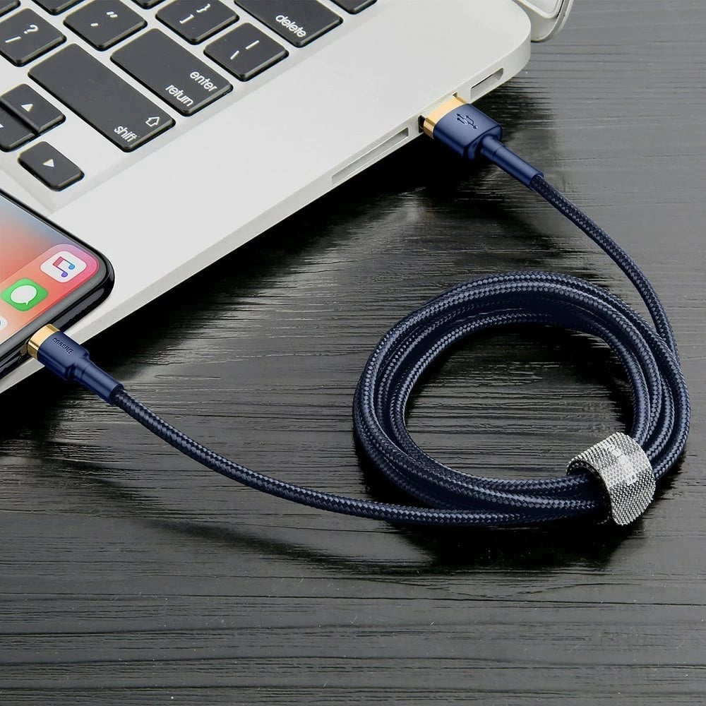 Kabllo Baseus Cafule CALKLF-CV3, USB-A në Lightning, 2m, 1.5A, Blu-Ari