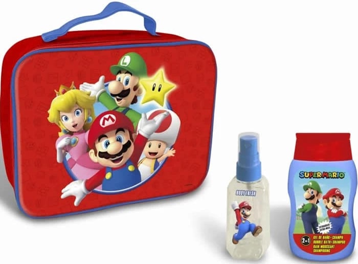 Set për fëmijë Cartoon Super Mario Bros 3 copë, kuqe