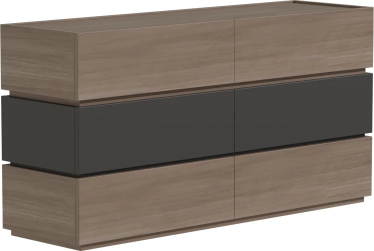 Komodë me sirtarë, ngjyrë anthracite-sonoma, 120x40x72cm