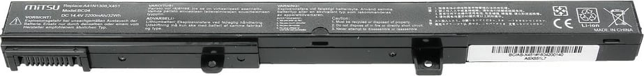 Bateri laptop Mitsu BC/AS-X451, 2200 mAh, 14.4-14.8V, e zezë