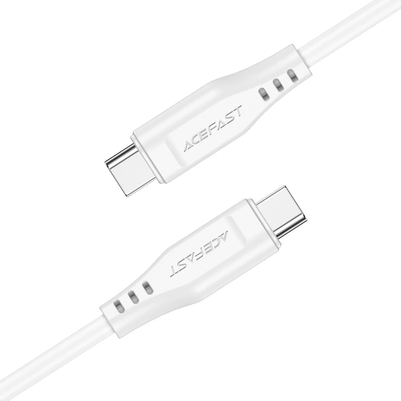Kabllo Acefast C3-03 USB-C në USB-C, 1.2m, 60W, e bardhë