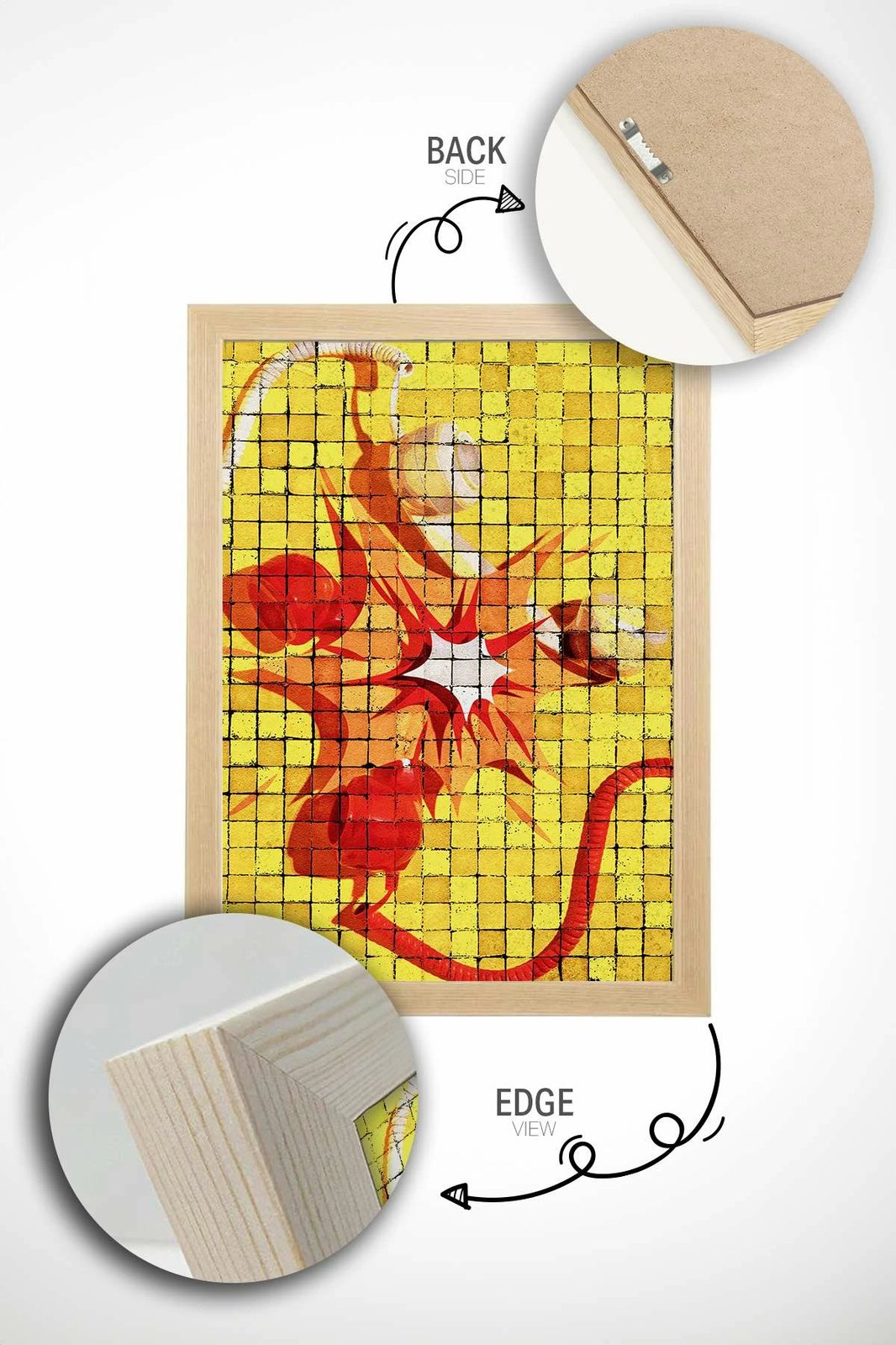 Pikturë dekorative me kornizë, Wallity Popmosaıc27, shumëngjyrëshe, 33x48cm