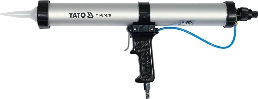 Pistoletë për silikon Yato YT-67470, Pneumatike, 600 ml, Alumini