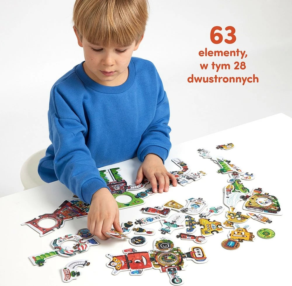 Puzzle kreativ CzuCzu Robot Lab, 63 pjesë, për fëmijë