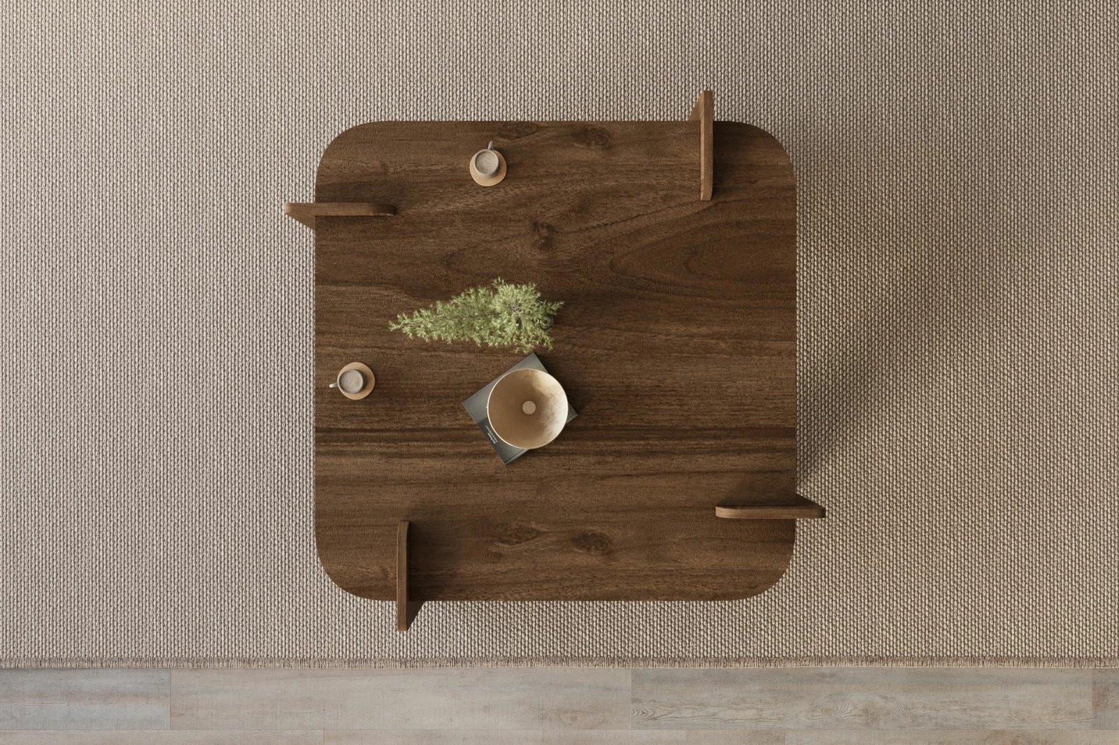 Tavolinë kafeje Skye Decor, dru, ngjyrë arre