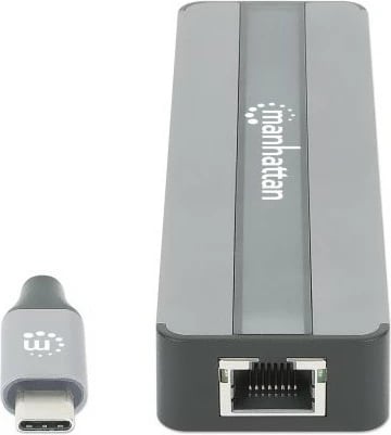 Docking station MANHATTAN 7-in-1, HDMI, RJ45, 2xUSB-A, SD/MicroSD, gri