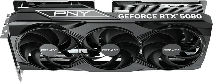 Kartelë grafike PNY GeForce RTX 5080, 16GB, 3 ventilatorë, PCI Express x16, e zezë