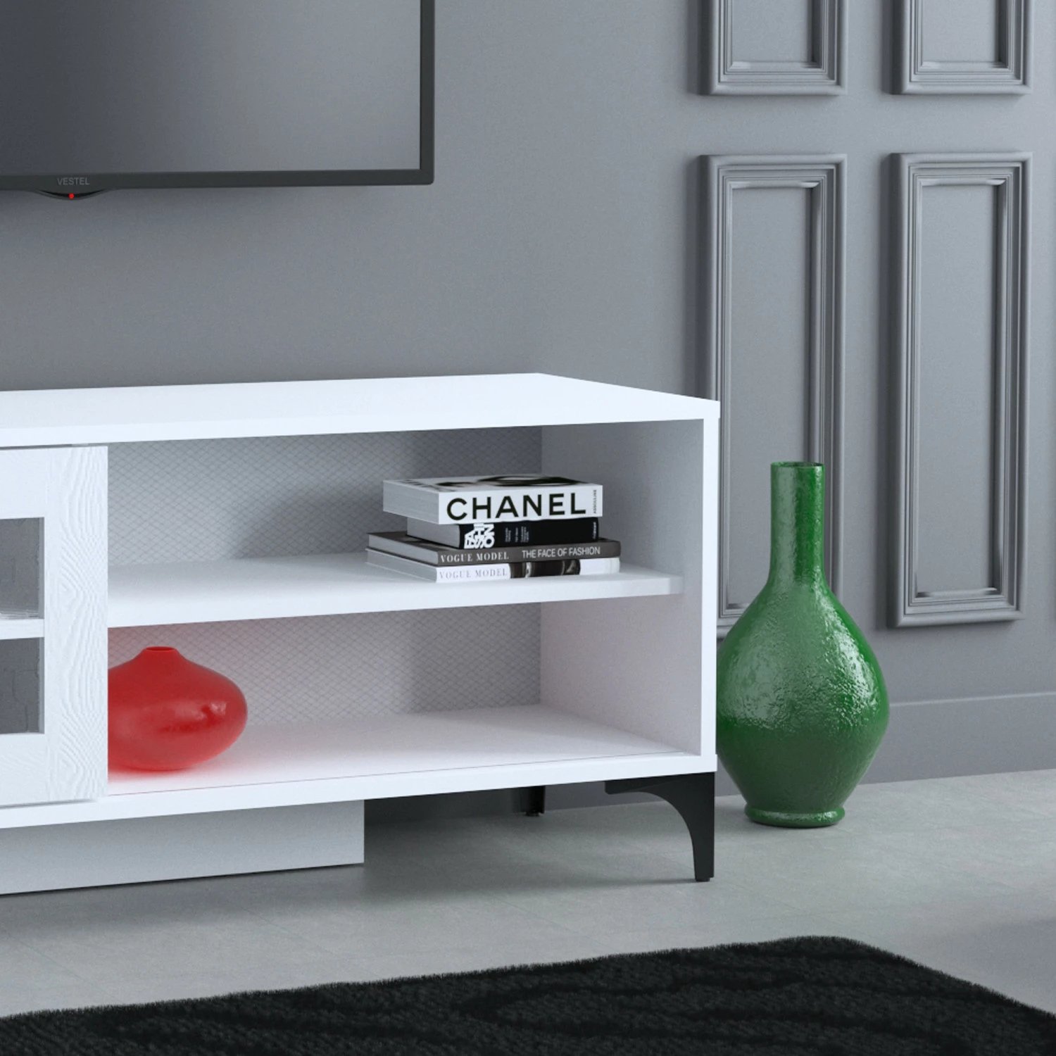 Komodë TV Hanah Home, Revival 125, e bardhë