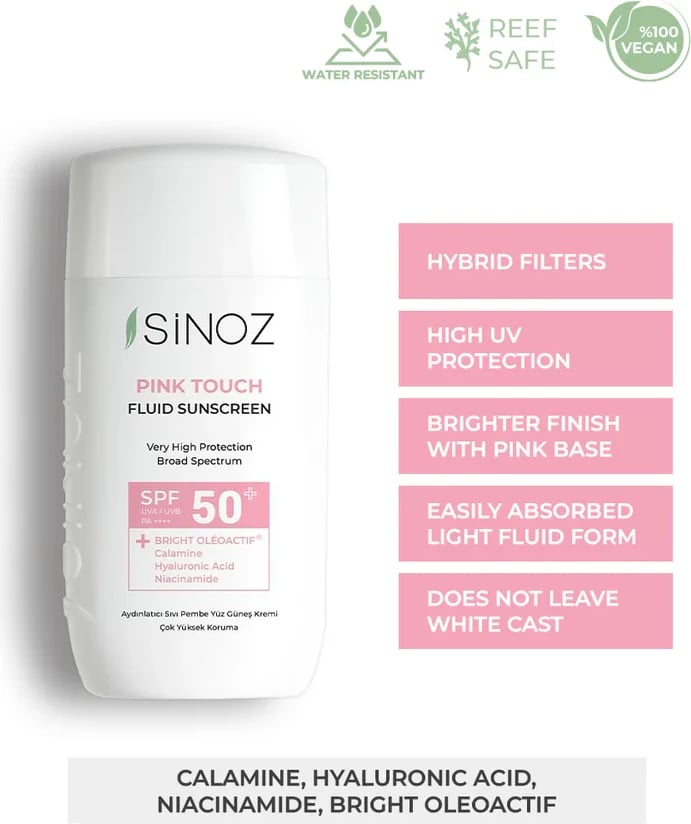 Krem kundër diellit Pink Touch Tone Up Fluid SPF 50+