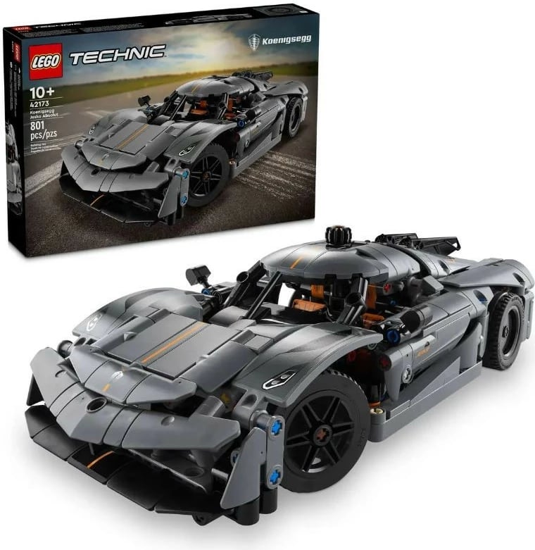 Set ndërtimi LEGO Technic 42173 Koenigsegg Jesko Absolut, 801 pjesë, Gri