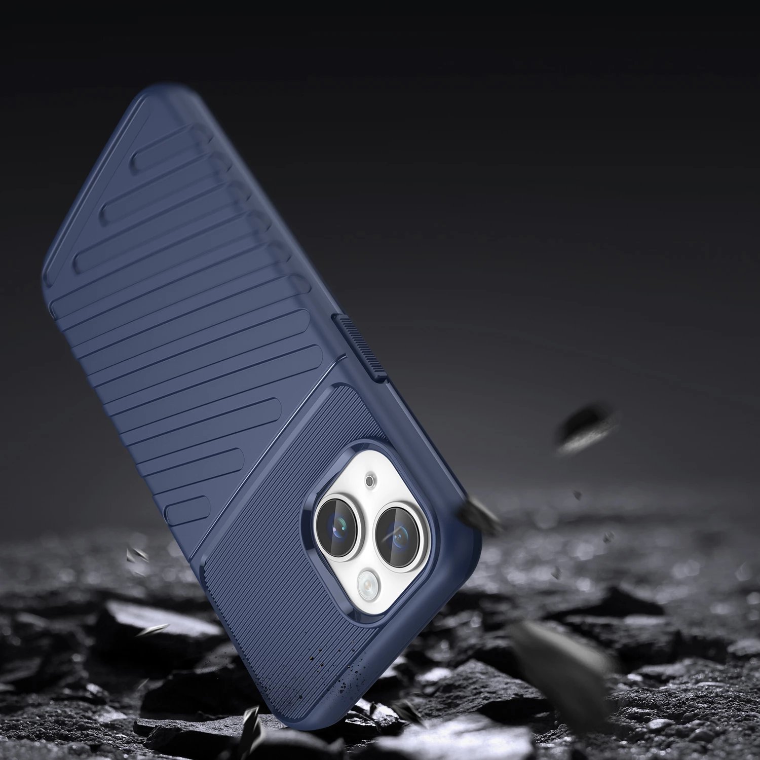 Mbështjellës Hurtel Thunder Case për iPhone 14, i fortë, TPU, kaltër
