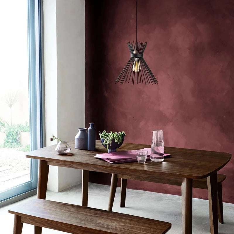 Llambë tavani Candle I, metal i zi, E27, 25x30cm