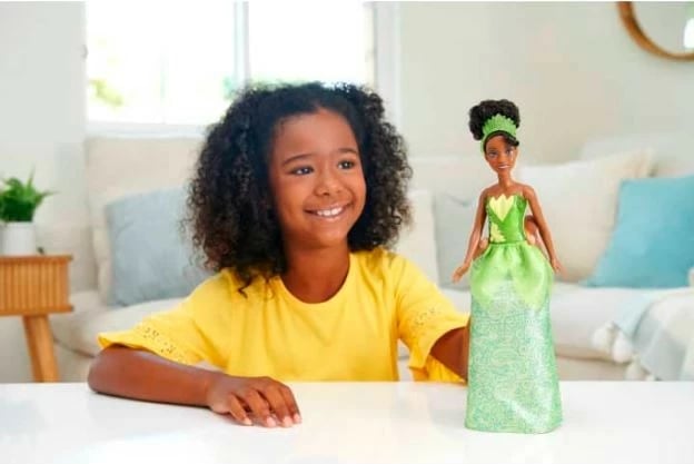Kukull Disney Princess Tiana Mattel HLW02/HLW04, e gjelbër