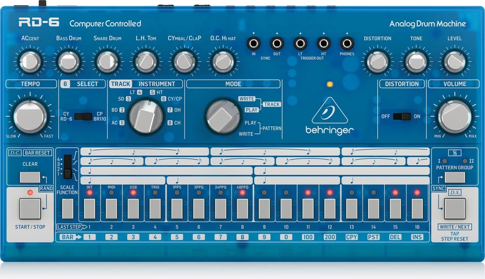 Makineri ritmi Behringer RD-6-BB, Elektronike, Blu