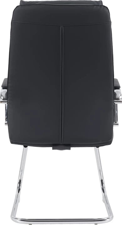 Karrige vizitorësh Siquel I, lëkurë artificiale e zezë, 58x62x105cm