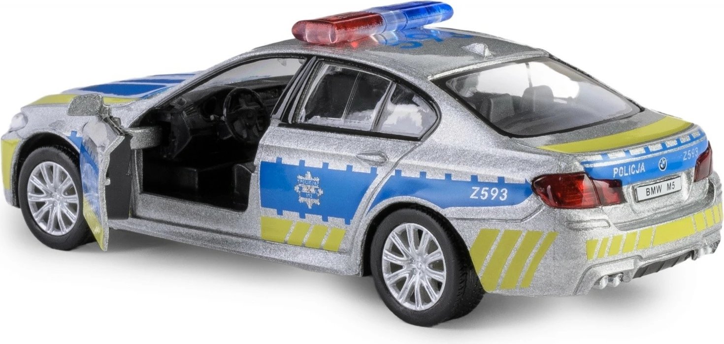 Makine lodër policie Daffi BMW M5, 1:43, metal/plastik, argjendtë