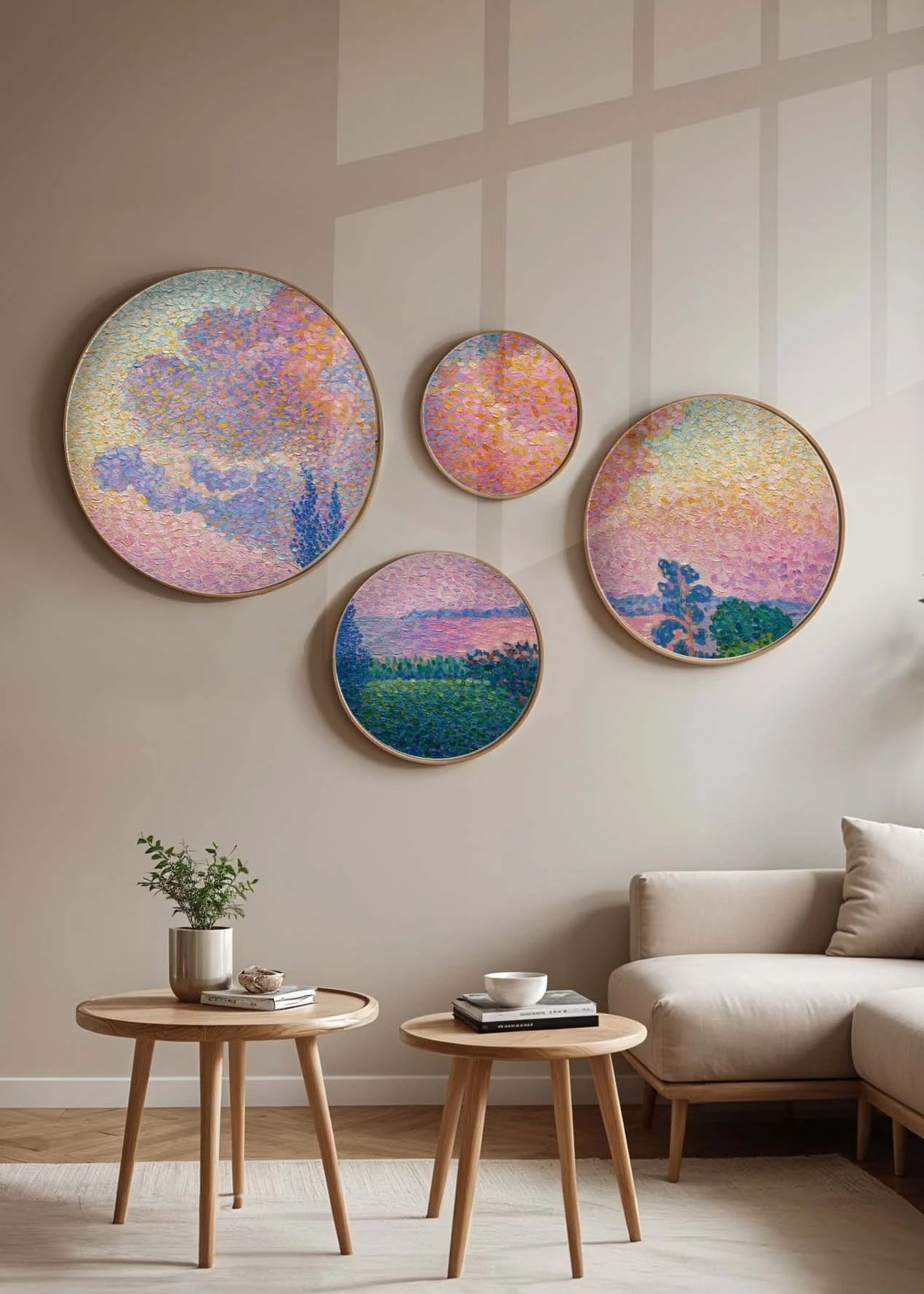 Pikturë dekorative me kornizë MDF (4 copë), Wallity, Huhu293