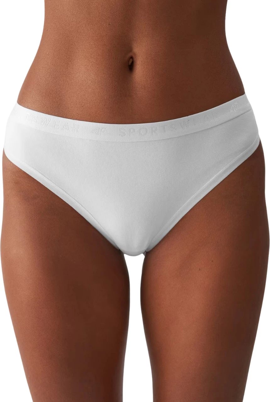 Të brendshme tanga për femra 4F, të bardha