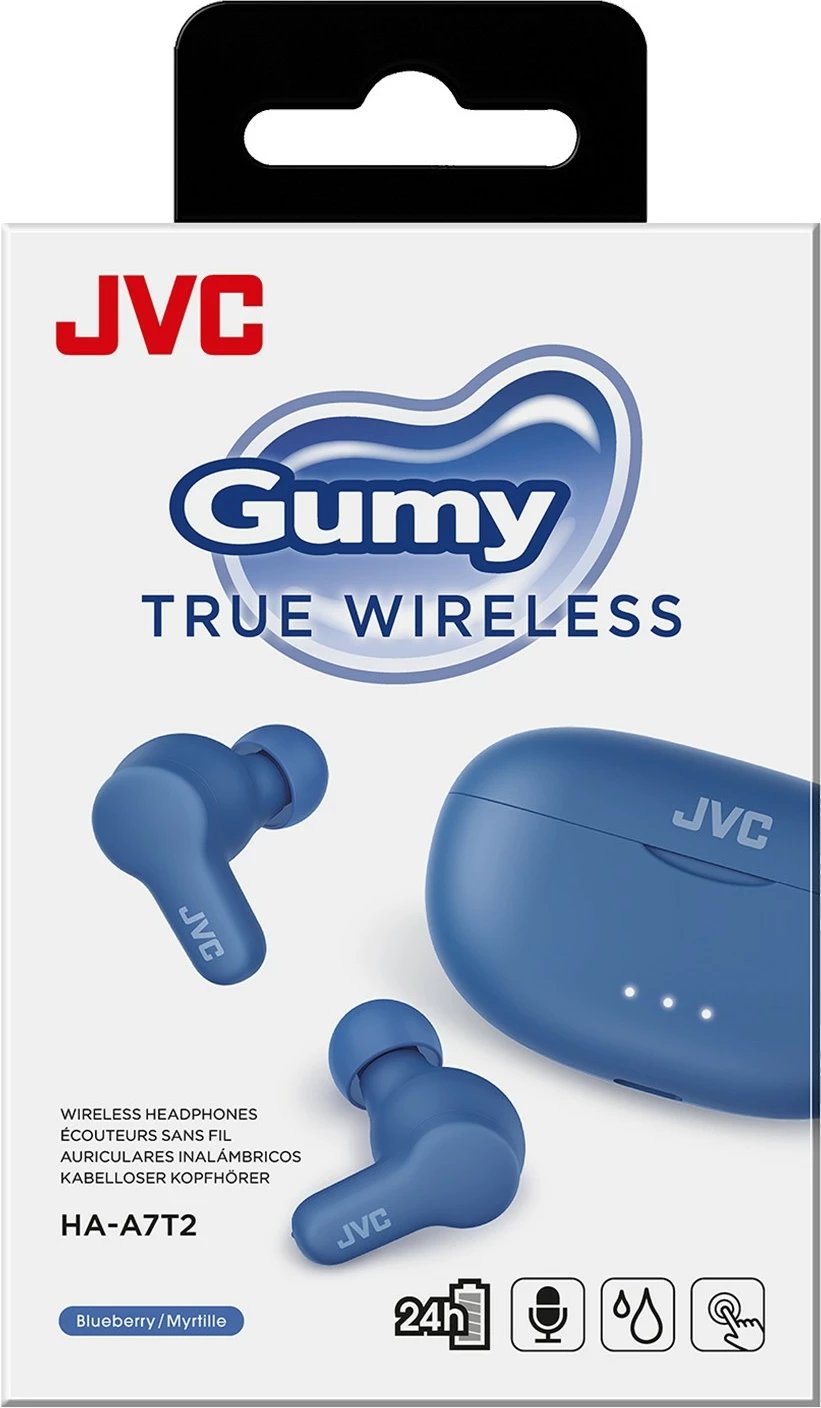 Kufje JVC Gumy TWS Stix, True Wireless, 24 orë bateri, Bluetooth 5.0, kaltër