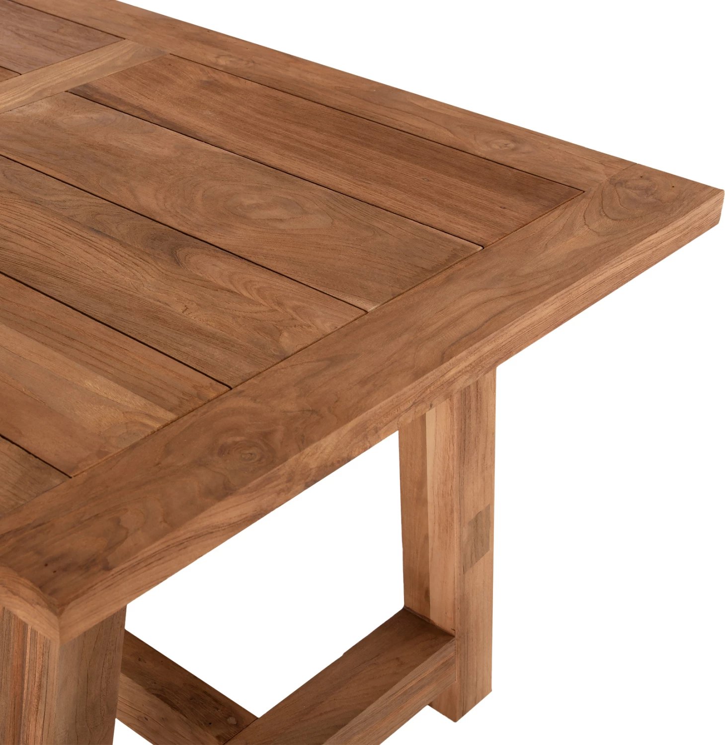 Tavolinë ngrënieje, dru TEAK i ricikluar, ngjyrë natyrale, 200x100x75H cm