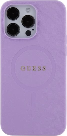 Mbështjellës Guess GUHMP15XPSAHMCU për iPhone 15 Pro Max 6.7", Saffiano MagSafe, vjollcë