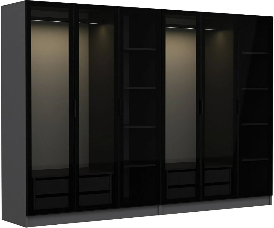 Dollap Skye Decor, anthracite e zi, 270x210x52cm