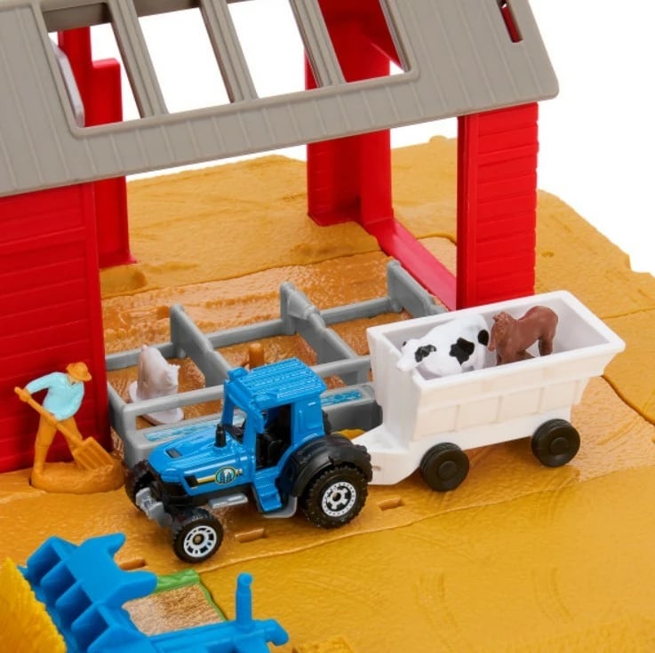 Set lodrash Matchbox Farm Set Animals Tractor Sound, me traktor, kafshë ferme dhe tinguj, shumëngjyrësh