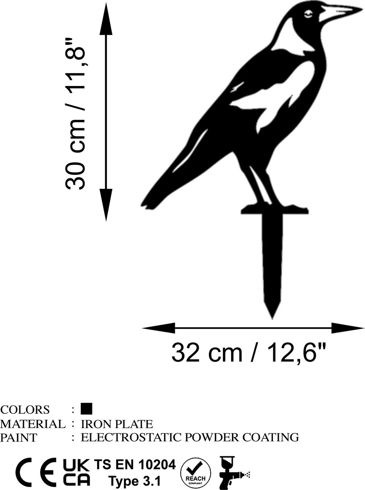 Objekt dekorativ për kopsht, dizajn Aberto, Zogu 02