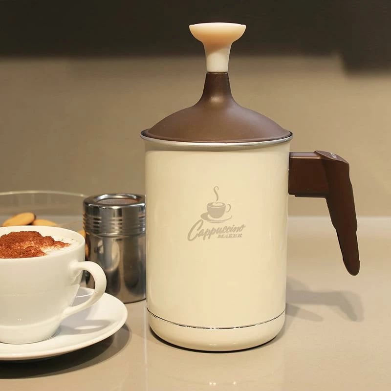 Shkumues qumështi manual, PEDRINI, 02CF043, 500 ml, kafe/bezhë