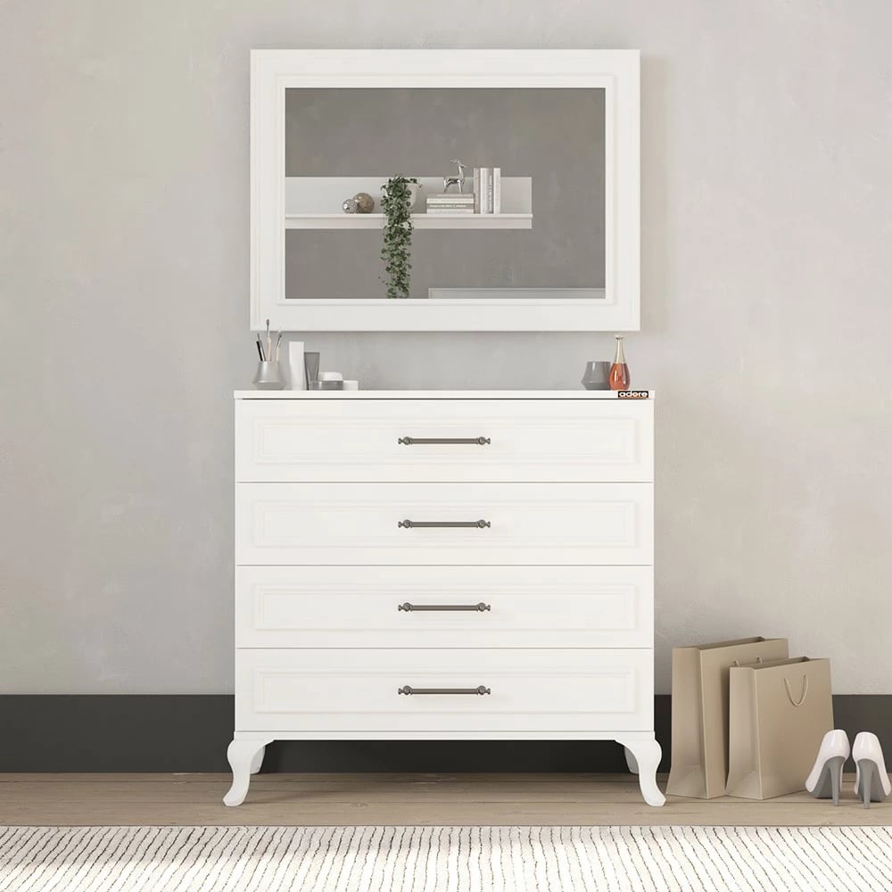 Komodë Hanah Home, Sfn-1004-Dd-1, e bardhë, 4 sirtarë