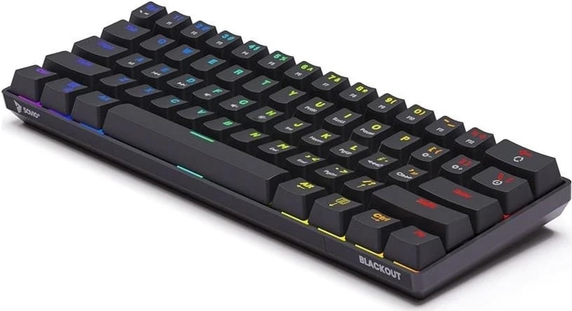 Tastierë Savio Blackout, me ndriçim RGB dhe kyçe Outemu Brown