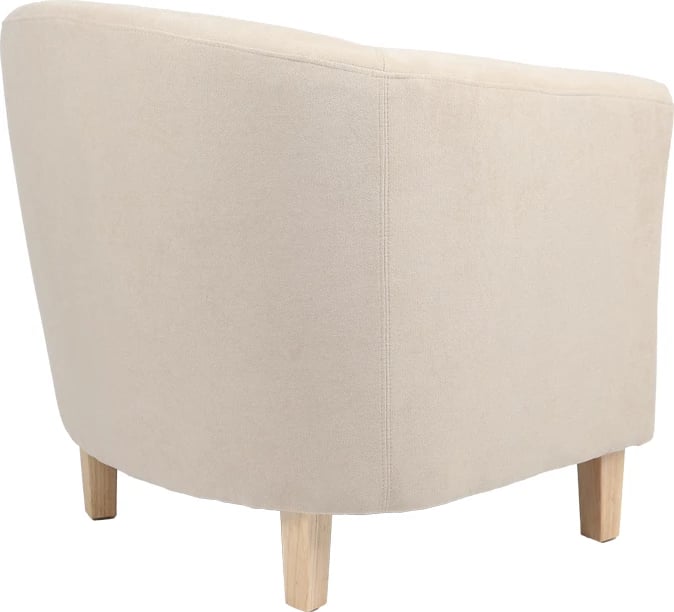 Fotel Tronmo, krem, këmbë druri gome natyrale, 75x69x75cm