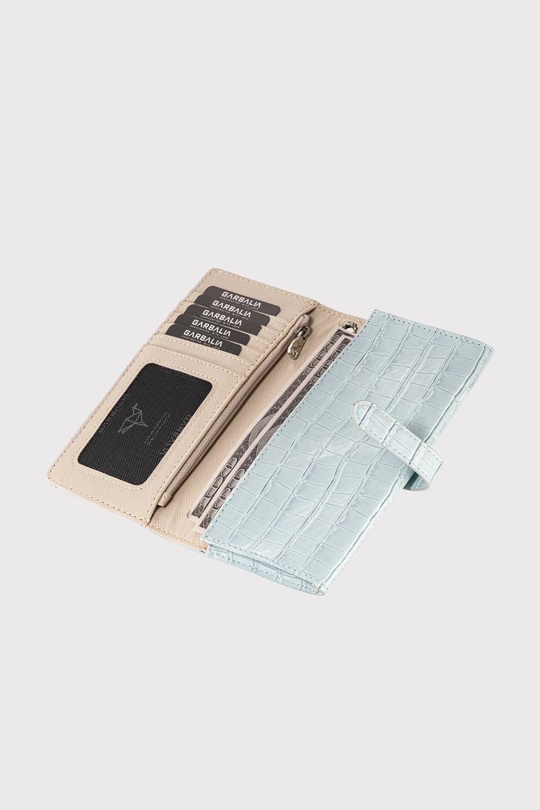 Portofol për gra, ngjyrë baby blue, Zoozie Bags, Astana - Croco