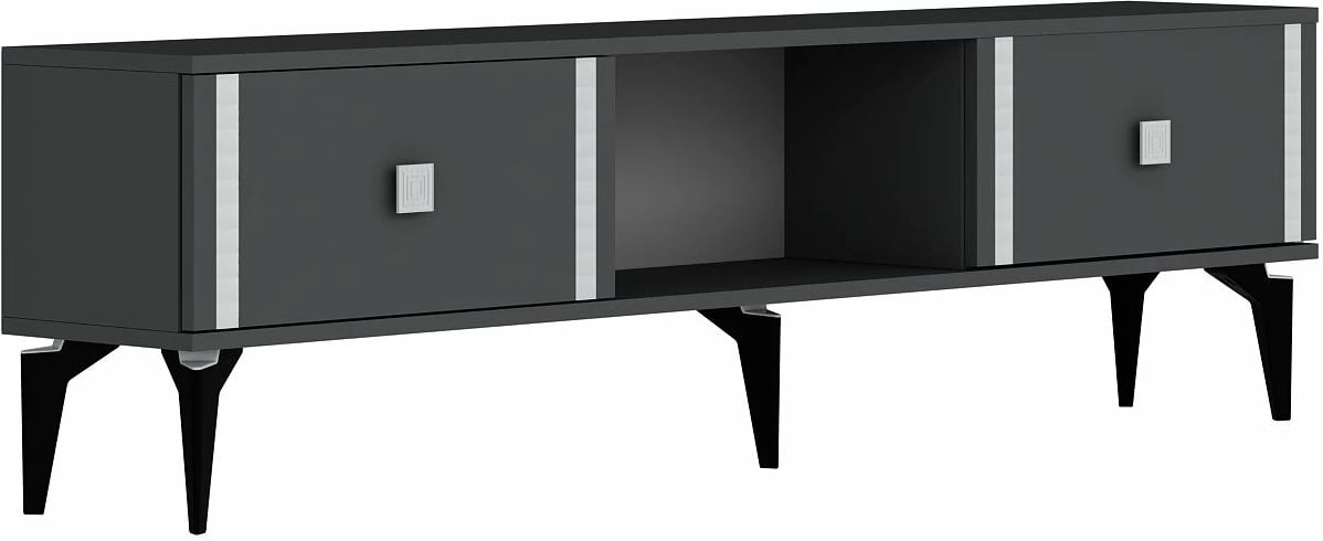 Komodë për TV Skye Decor, Doruk, antracit, argjend