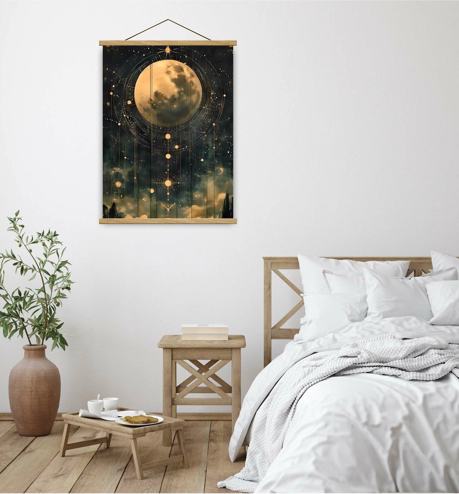 Pikturë dekorative me kornizë, ngjyrë ari, e zezë, argjend, MRG74, 50x70cm