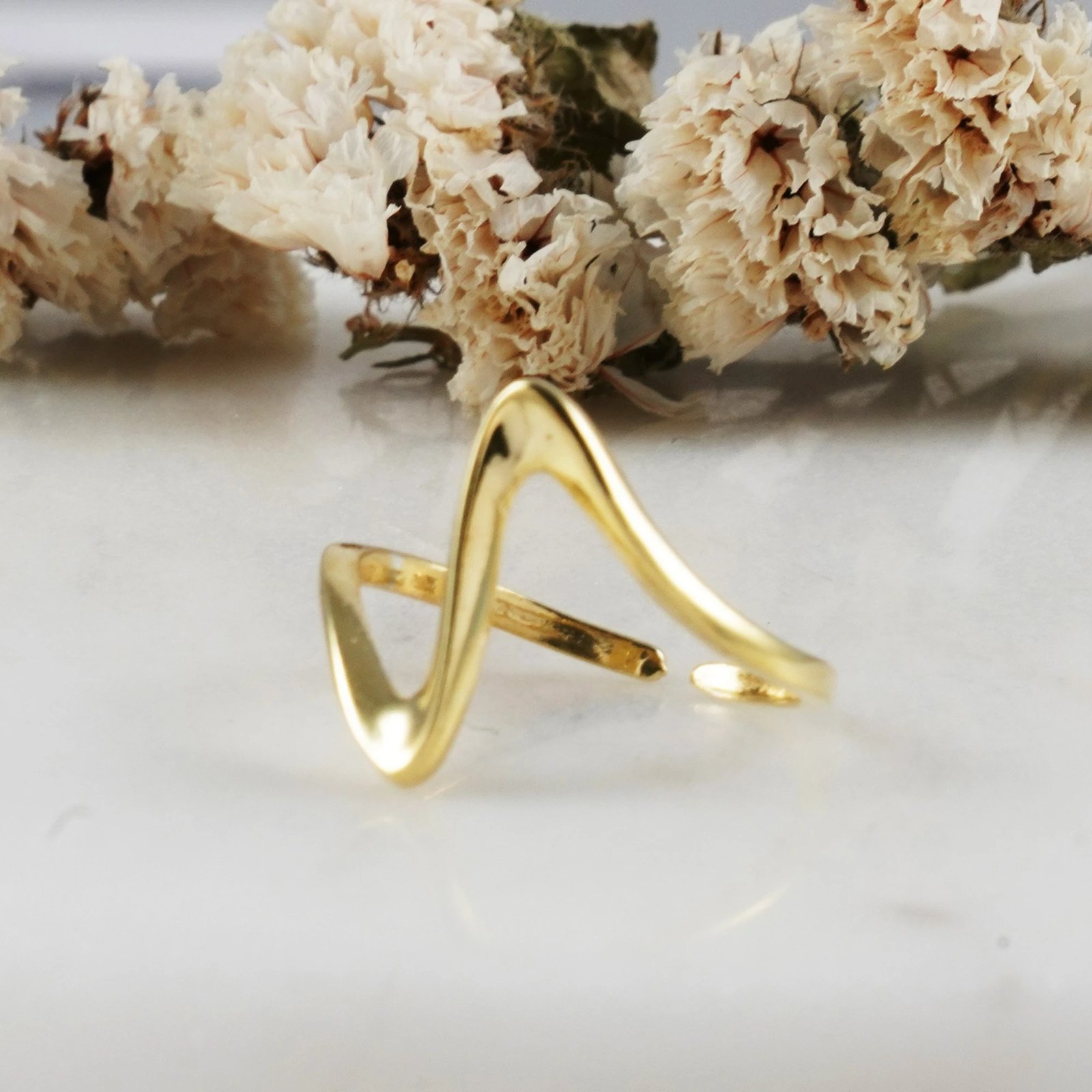 Unazë argjendi Jumeon, ngjyrë ari, 11825G