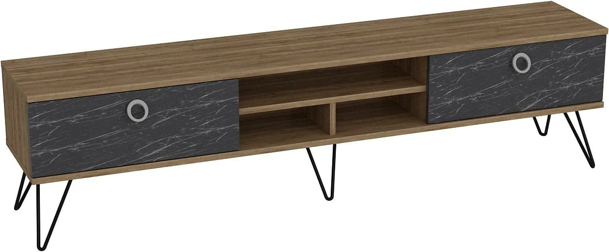 Komodë TV Skye Decor, Lorenz, ngjyrë arre dhe e zezë