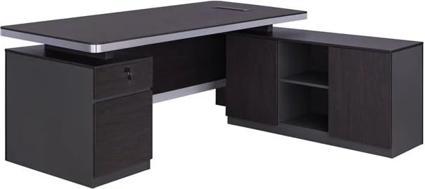 Tavolinë profesionale për zyre, kënd i djathtë, FH2092R, ngjyrë druri trëndafili, 180x160x76cm