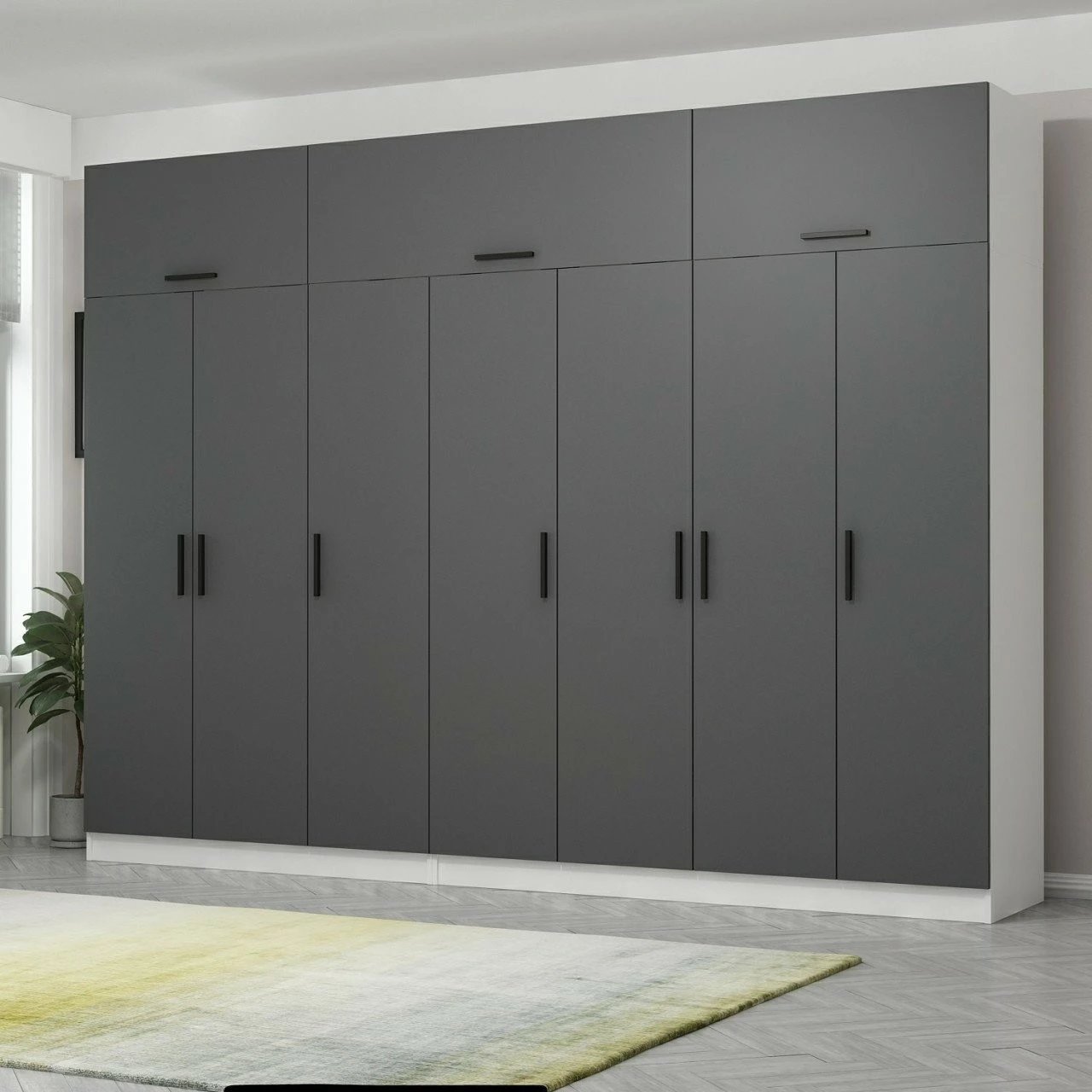 Dollap Skye Decor, anthracit-bardhë, 5242