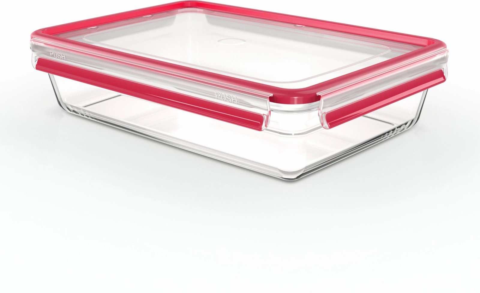 Enë qelqi Emsa Clip & Close N10412, 3L, transparent, kapak i kuq