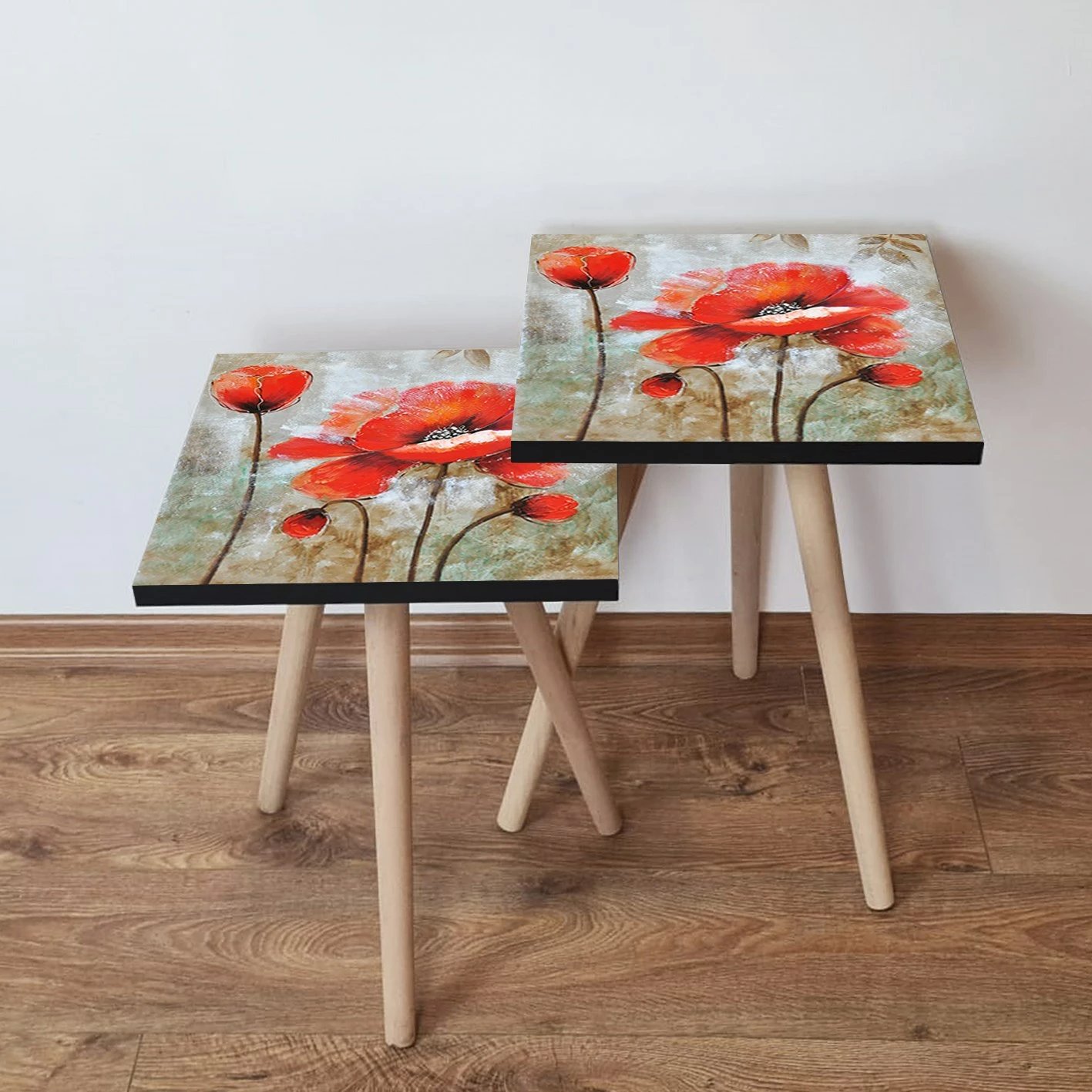 Set tavolinash ndihmëse, dy copë, Skye Decor, ngjyrë e kuqe, 2Shp301