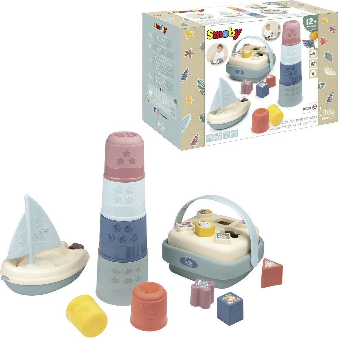 Set lodrash 3-në-1 Smoby Little, për banjë dhe dhomë, multikolor