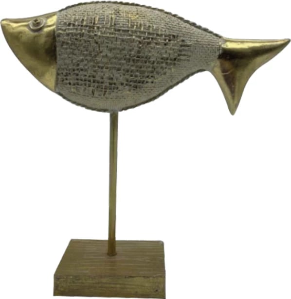 Dekor peshk SAKANA, polirezine, ngjyrë ari, 22x6x22cm