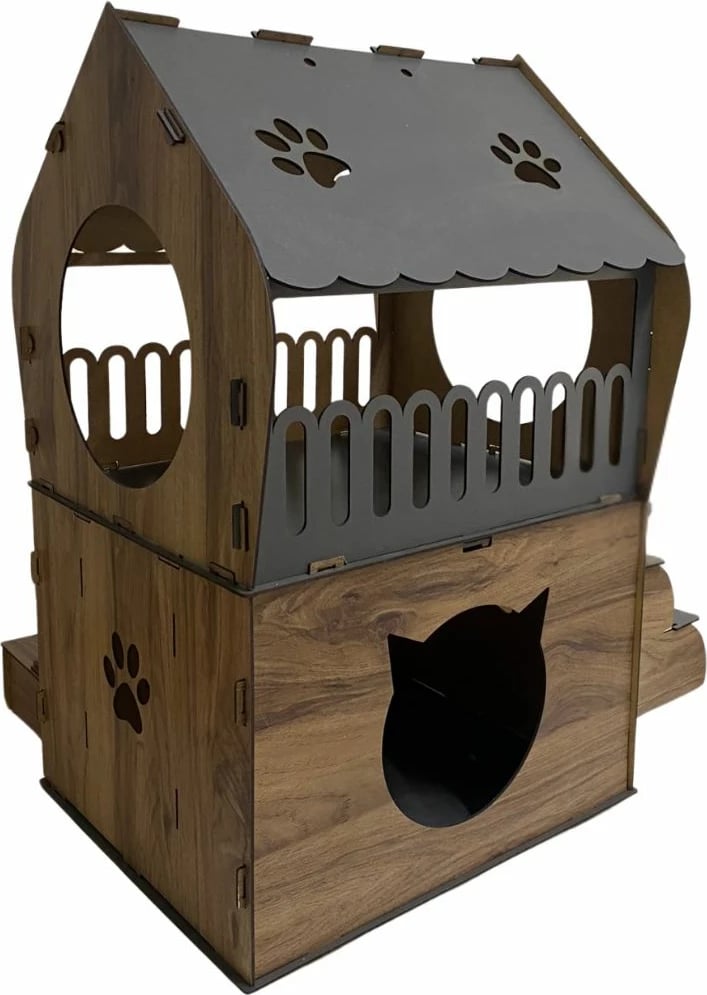 Shtëpi për mace Nessa, Paws & Whiskers, anthracite dhe lis
