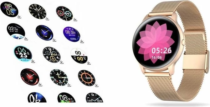 Smartwatch për femra G.Rossi, rozë gold