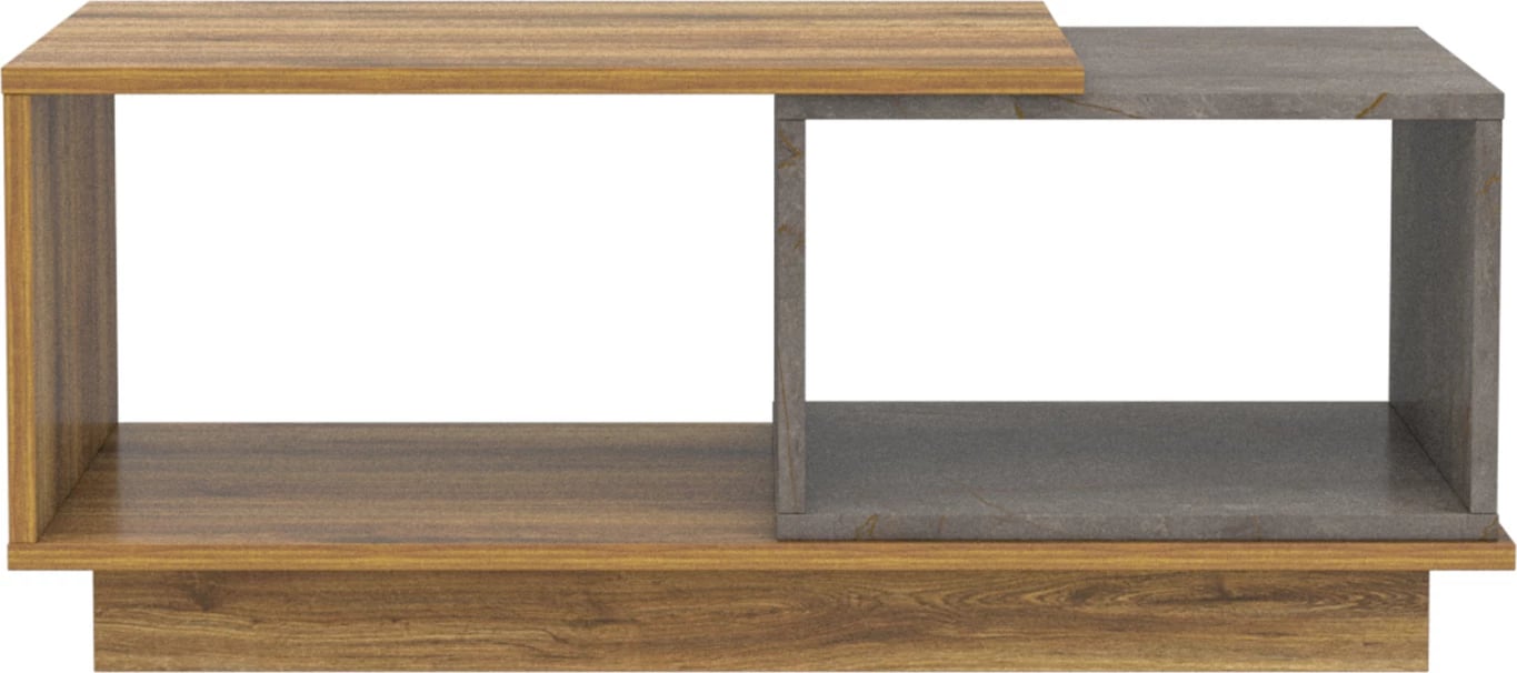 Tavolinë kafeje TELES FH18181.06 melaminë, ngjyrë druri natyral dhe mermer gri, 100x45x42H cm
