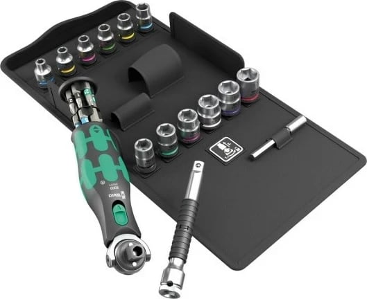 Set çelësa dhe soketa WERA 100205145, 1/4", 150 mm, zi