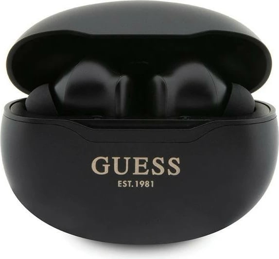 Kufje wireless GUESS GUTWST50EK, TWS, me stacion karikimi, e zezë
