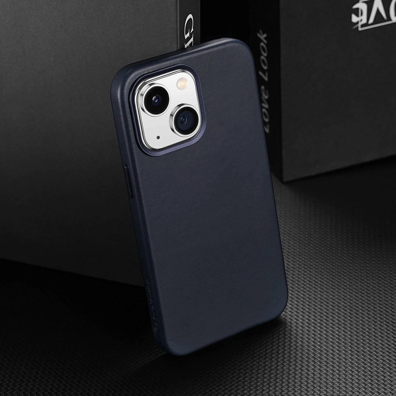 Mbështjellës Dux Ducis Naples për iPhone 14 Plus, MagSafe, lëkurë, kaltër